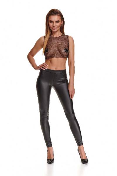 Wetlook Leggings in schwarz