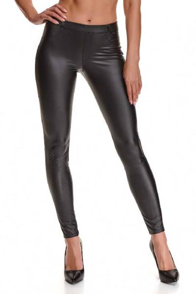 Wetlook Leggings in schwarz