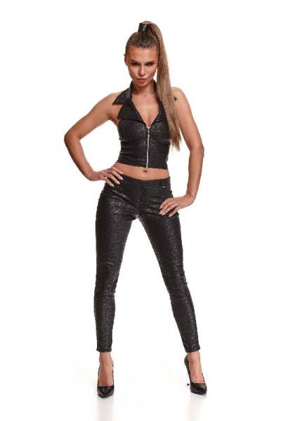 Wetlook Leggings mit dekorativem Muster