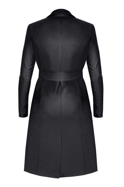 Wetlook Mantel mit Kragen schwarz