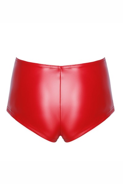 Wetlook Shorts mit hoher Taille Rot