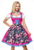 Dirndl mit Blumenschürze pink gemustert