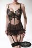 Lingerie Corsagen-Set in schwarz