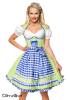 Unterbrust-Dirndl mit Karierte Schürze in blau