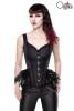 Ausgestelle Brokat Gothic-Corsage mit Federn