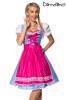 Dirndl in traditionellem Karomuster in Pink, Blau