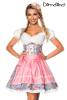 Dirndl aus Denim rosa/weiß