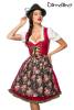 Dirndl mit Denim Schürze in rot/grün