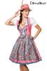 Luxus-Dirndl mit Denim Schürze rosa/blau