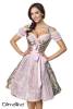 Premium Brokat-Dirndl mit Bluse rosa gemustert