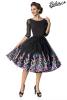 Premium Swing-Kleid mit besticktes Rockteil