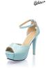 Riemchen-Peep-Toe Pumps hellblau