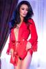 Romantische Negligee Robe in Rot