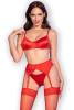 rotes Satin Dessous-Set