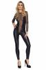 schwarzes Wetlook Catsuit, Overall von 7-Heaven