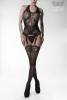 Schwarzes Bodystocking in Strapsoptik