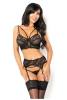 Sexy 3-teiliges Dessous Set schwarz