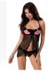 Sexy Babydoll mit pinkfarbenen Akzenten