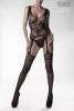 sexy Straps-Bodystocking in schwarz