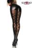Sexy Wetlook-Leggings mit Schnürung  in Schwarz