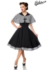 Swing-Kleid mit Cape kariert