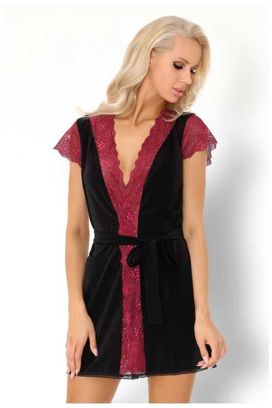 Déshabillé long satinée noir Cottelli Collection 38,90