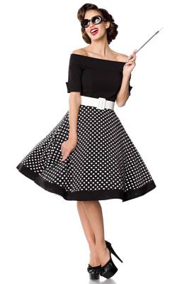 schulterfreies Retro-Kleid mit k...