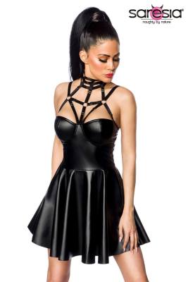 Powerlastic Wetlook Kleid mit Mu...