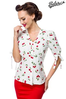 Bluse mit angerüschte Brustparti...