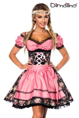 Dirndl aus Denim schwarz/rosa