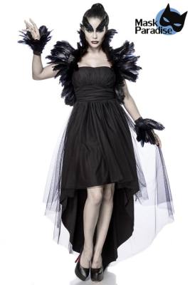 Krähenkostüm, trägerloses Kleid ...
