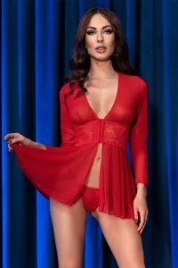 Mit eleganter Spitze an der Taille