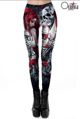 Leggings mit Gothic-Druck