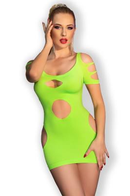 Minikleid mit sexy Schlitzen neongrün