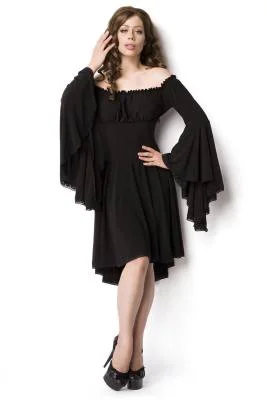 Kleid mit Trompeten&auml;rmeln