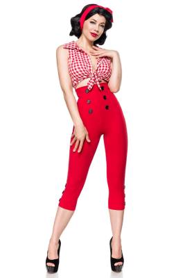 Retro High Waist Caprihose Rot