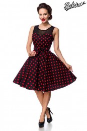 Retro-Kleid mit Dots in schwarz/rot