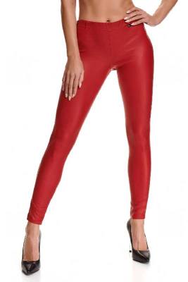 Rote Wetlook Leggings mit Gesäßtaschen