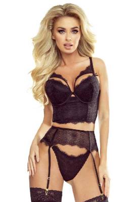 Schwarzes Glamour Dessous mit Netz