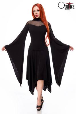 hochgeschlossenes Kleid schwarz