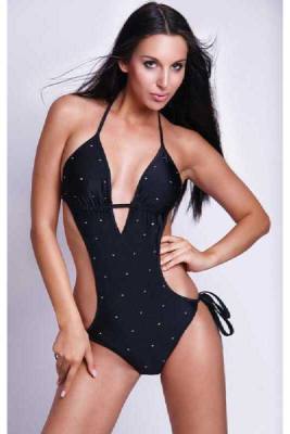 Monokini mit Slip in schwarz