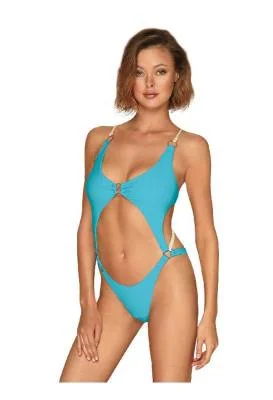 Sexy bauchfreier Monokini in Blau von Obsessive