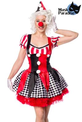 Clown Outfit in Streifen und Kar...