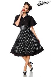 Swing-Kleid mit Cape schwarz/dots